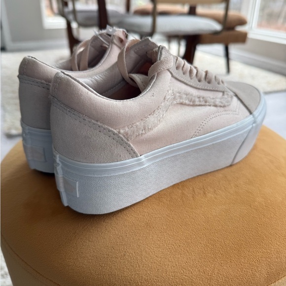Vans Old Skool Stackform/ Platform Sneakers in Blush Pink Suede - Picture 3 of 8